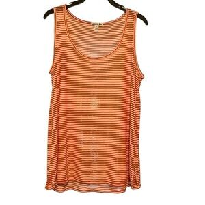 Lacoste Striped Red Orange Tank Top Size Medium NWOT